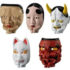 BANDAI Figure|Capsule Toy*Machibouke In the case of Noh masks Set of 5 Types Figure Capsule Toy