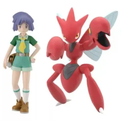 BANDAI Pokemon|Figure*Pokemon Scale World Johto Region Bugsy & Scizor Figure JAPAN OFFICIAL