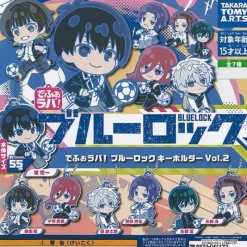 TAKARA TOMY ARTS Deformed Rubber! Bluelock Keychain Mascot vol.2 All 7 Types Set Capsule Toy