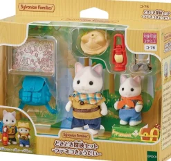 Epoch Sylvanian Families Doki Doki Exploration Set Latte Cat Siblings Doll KO-76