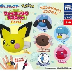 TakaraTomy Arts Capsule Toy|Capsule Toy*Pokemon Face Ring Mascot Part4 All 5 types Capsule Toy JAPAN OFFICIAL