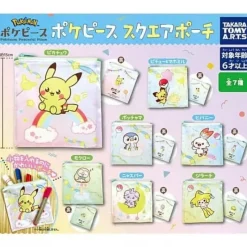 TAKARA TOMY ARTS Pokemon Poke Piece Square Pouch All 7 type Set Capsule Toy JAPAN OFFICIAL