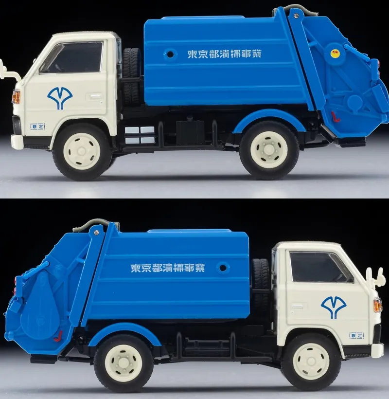 Tomytec Tomica Limited Vintage NEO LV-N343a Fusou Canter Garbage Truck White Blue 1/64