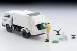 Tomytec Tomica*Tomica Limited Vintage NEO LV-N343b Fusou Canter Garbage Truck White with Figure