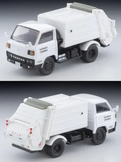 Tomytec Tomica*Tomica Limited Vintage NEO LV-N343b Fusou Canter Garbage Truck White with Figure