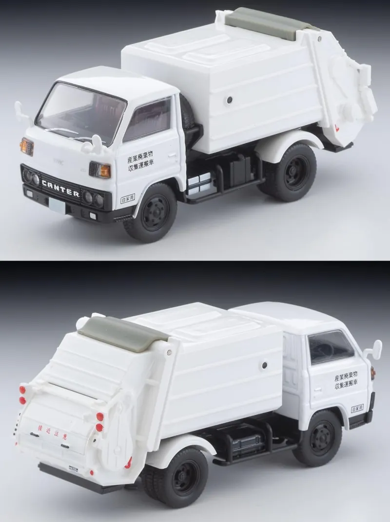 Tomytec Tomica*Tomica Limited Vintage NEO LV-N343b Fusou Canter Garbage Truck White with Figure