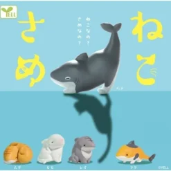 Yell Nekosame Cat shark All 5 Type Set Figure Capsule Toy JAPAN OFFICIAL